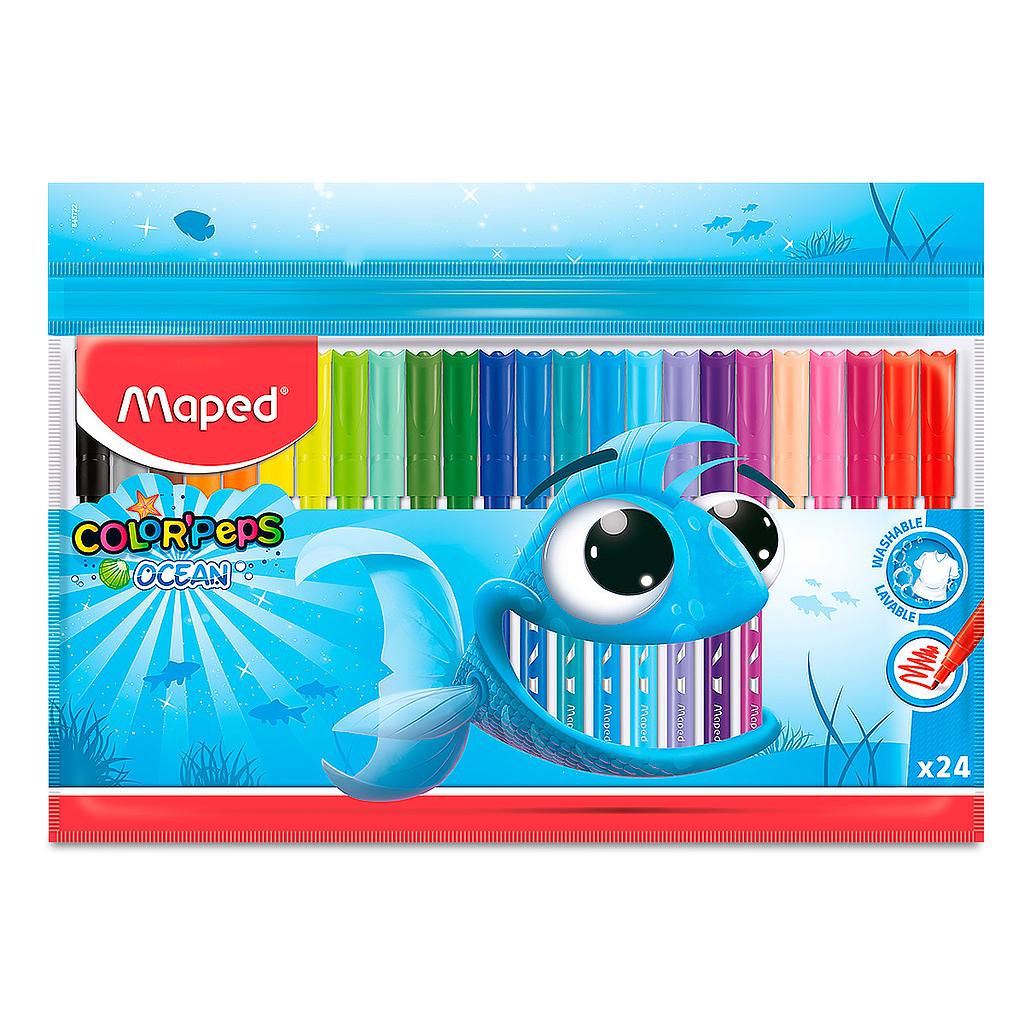 Marcadores Maped Ocean 24 colores 