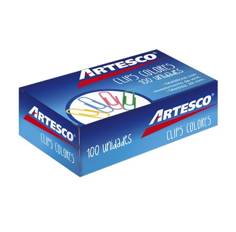 Caja De Clips Colores Artesco