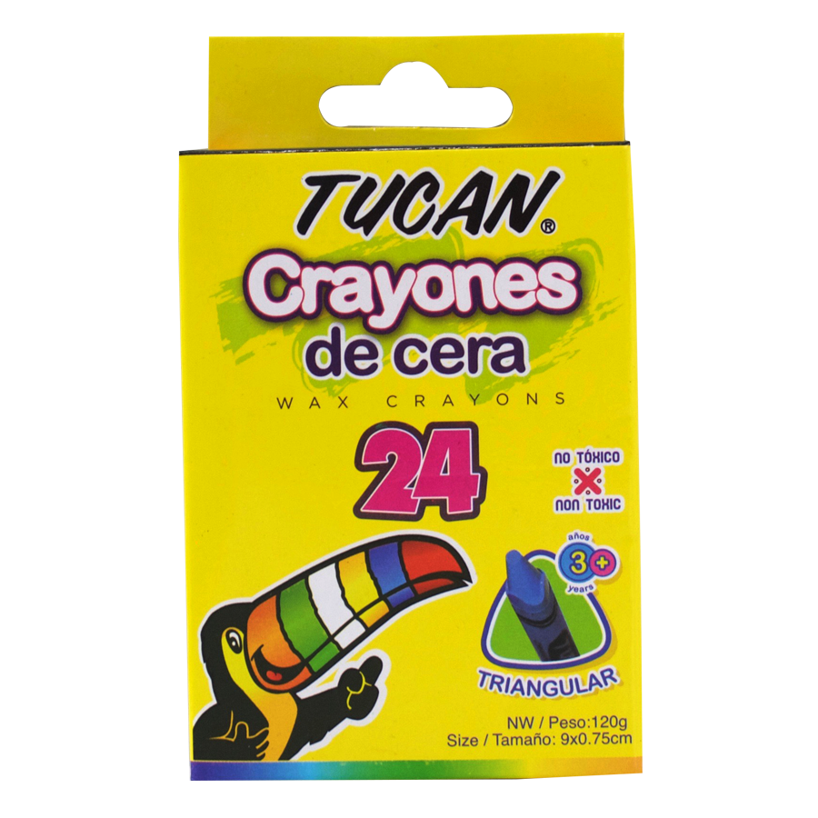Crayones Cera Tucan Standar 24 Col.