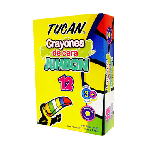 Crayones Cera Jumbon Tucan 12 Col.