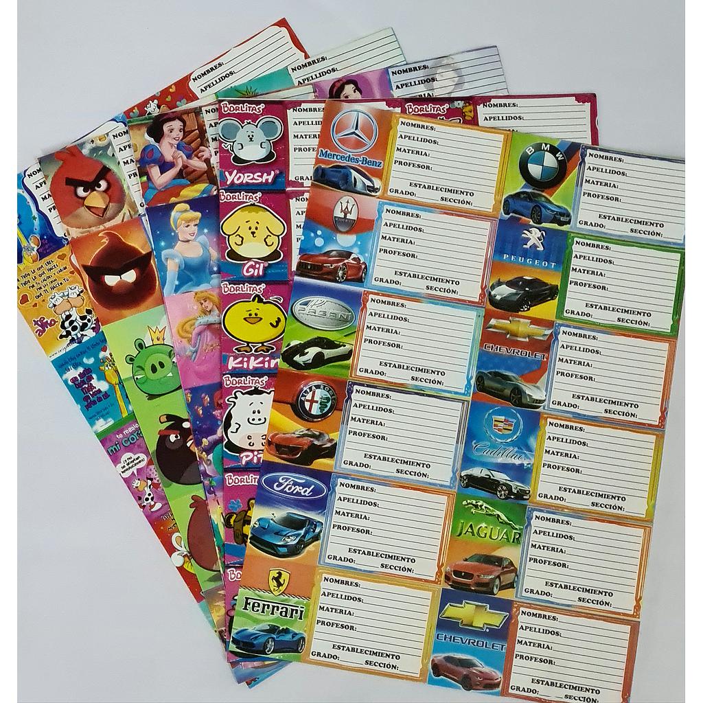 STICKERS EN HOJA 