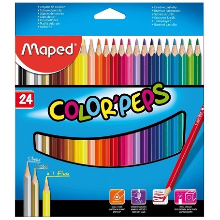 Crayones Madera Largo MAPED 24 col