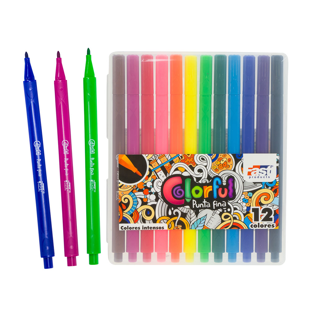MARCADORES FAST 12 COLORES