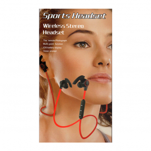 AUDIFONOS DEPORTIVOS BLUETOOTH ROJO
